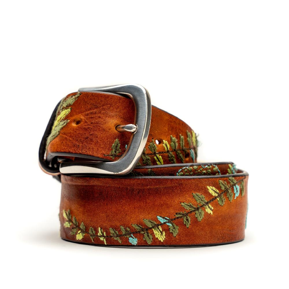 D'AMICO Cintura Cuoio Vintage Floral Turchese Promozione Limitata