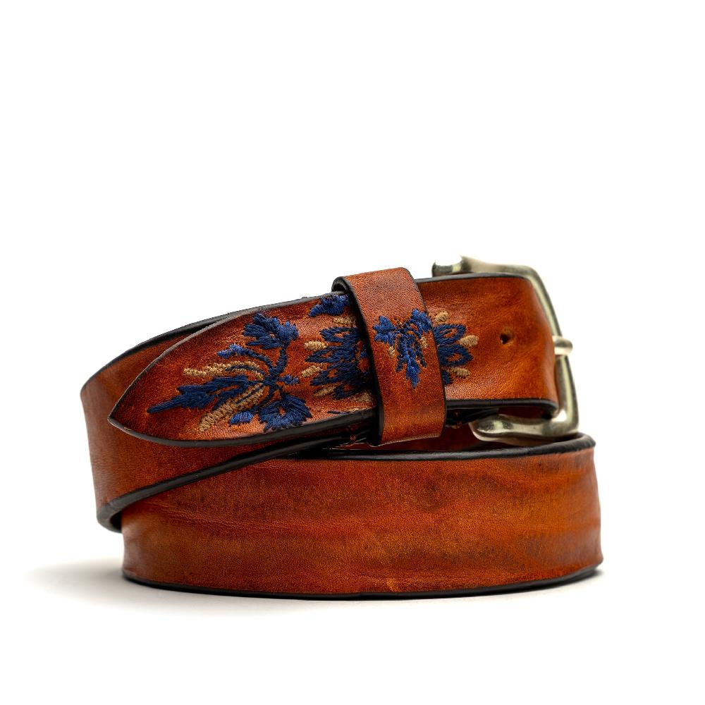 D'AMICO Cintura Cuoio Vintage Floral Blue Fino Al -60%
