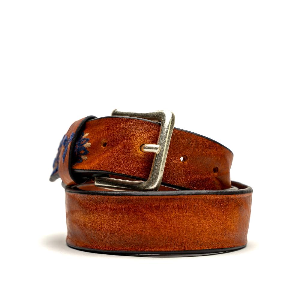 D'AMICO Cintura Cuoio Vintage Floral Blue Fino Al -60%
