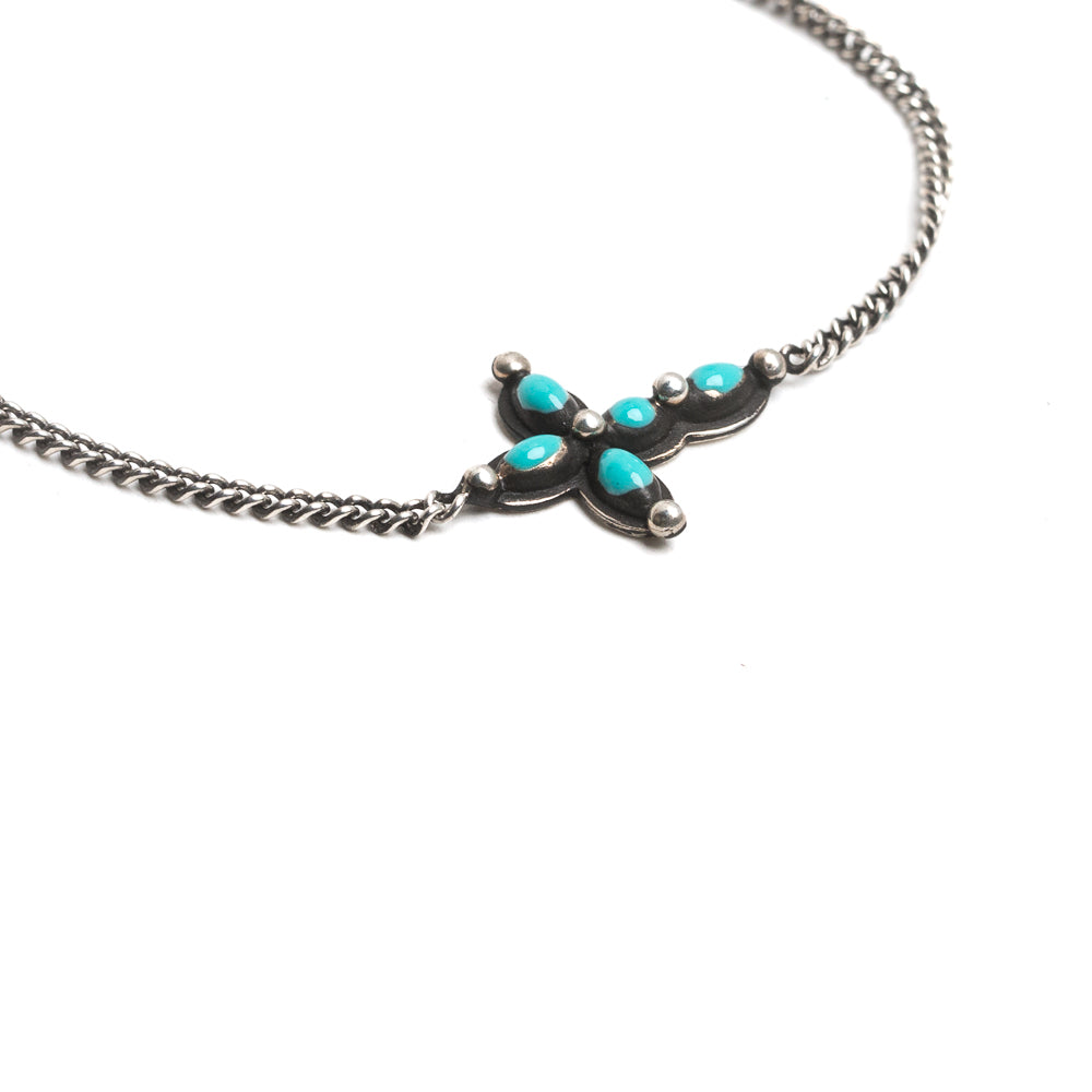 D'AMICO Bracciale Catenina + Croce Smaltata Turchese Shopping Online
