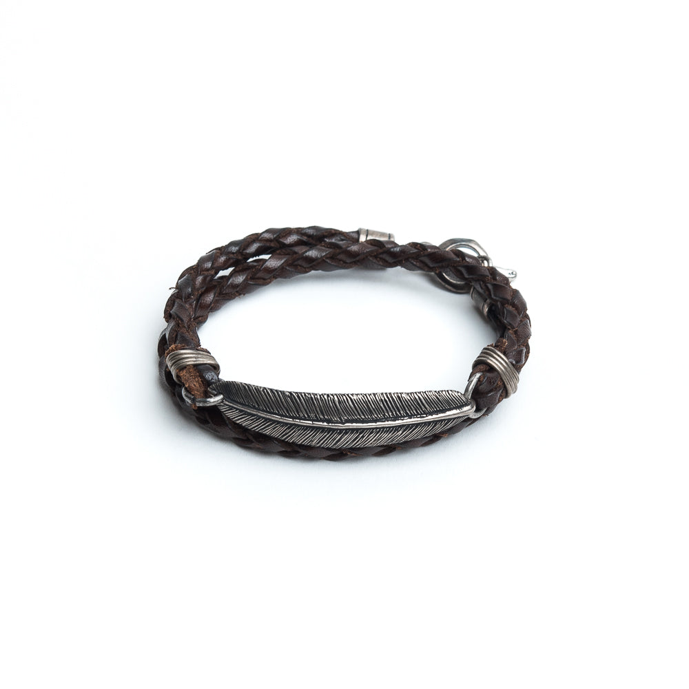D'AMICO Bracciale Piuma + Cuoio Scooby T.Moro Novità