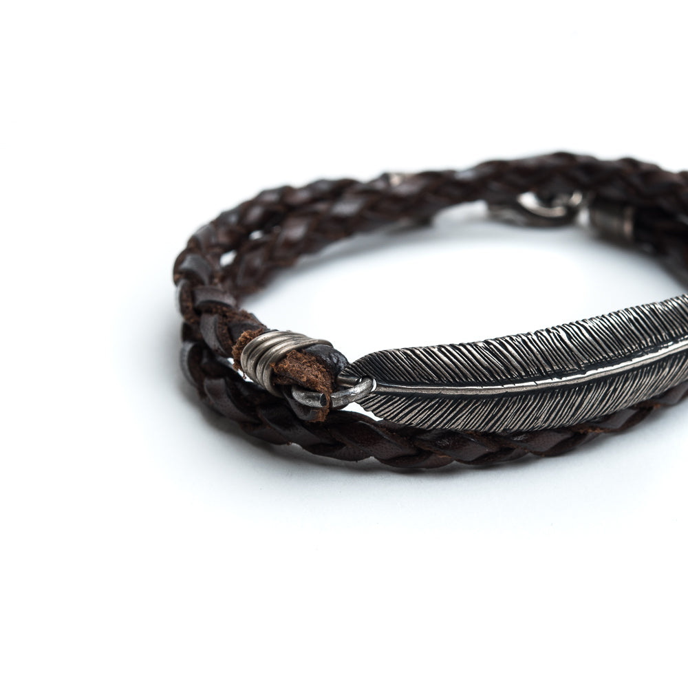 D'AMICO Bracciale Piuma + Cuoio Scooby T.Moro Novità