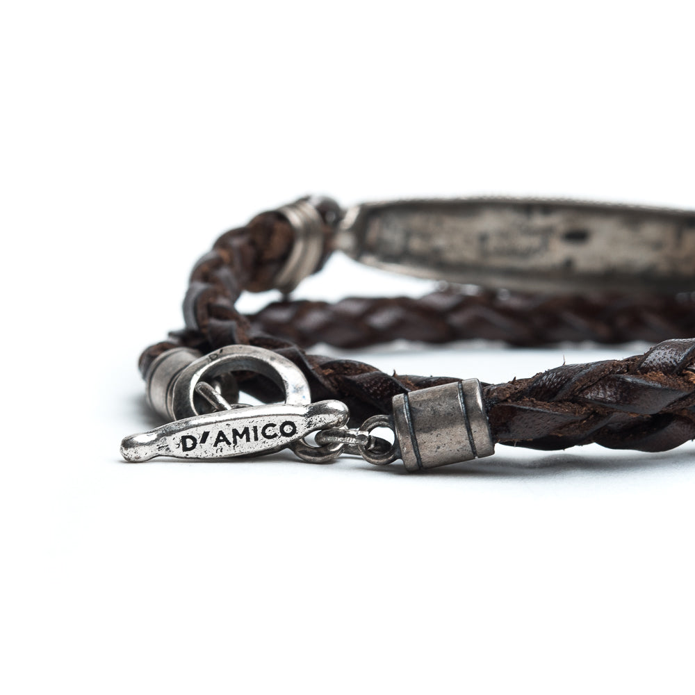D'AMICO Bracciale Piuma + Cuoio Scooby T.Moro Novità