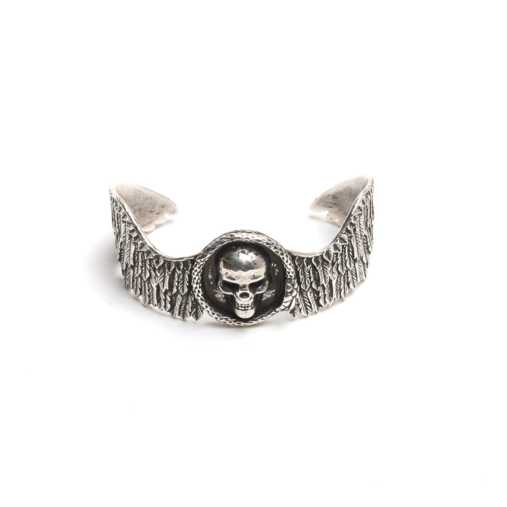 D'AMICO Bracciale Rigido Ali + Teschio In Vendita