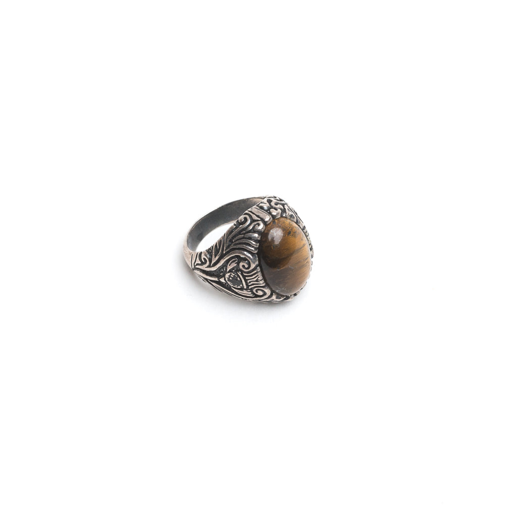 D'AMICO Anello Ovale Floreale + Occhio di Tigre Saldi