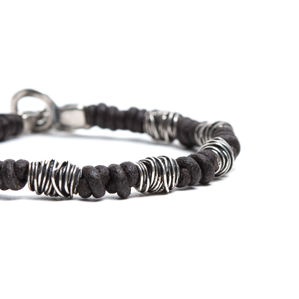 D'AMICO Bracciale Cotone Cerato + Argento 925 Testa Moro Vendita Economica