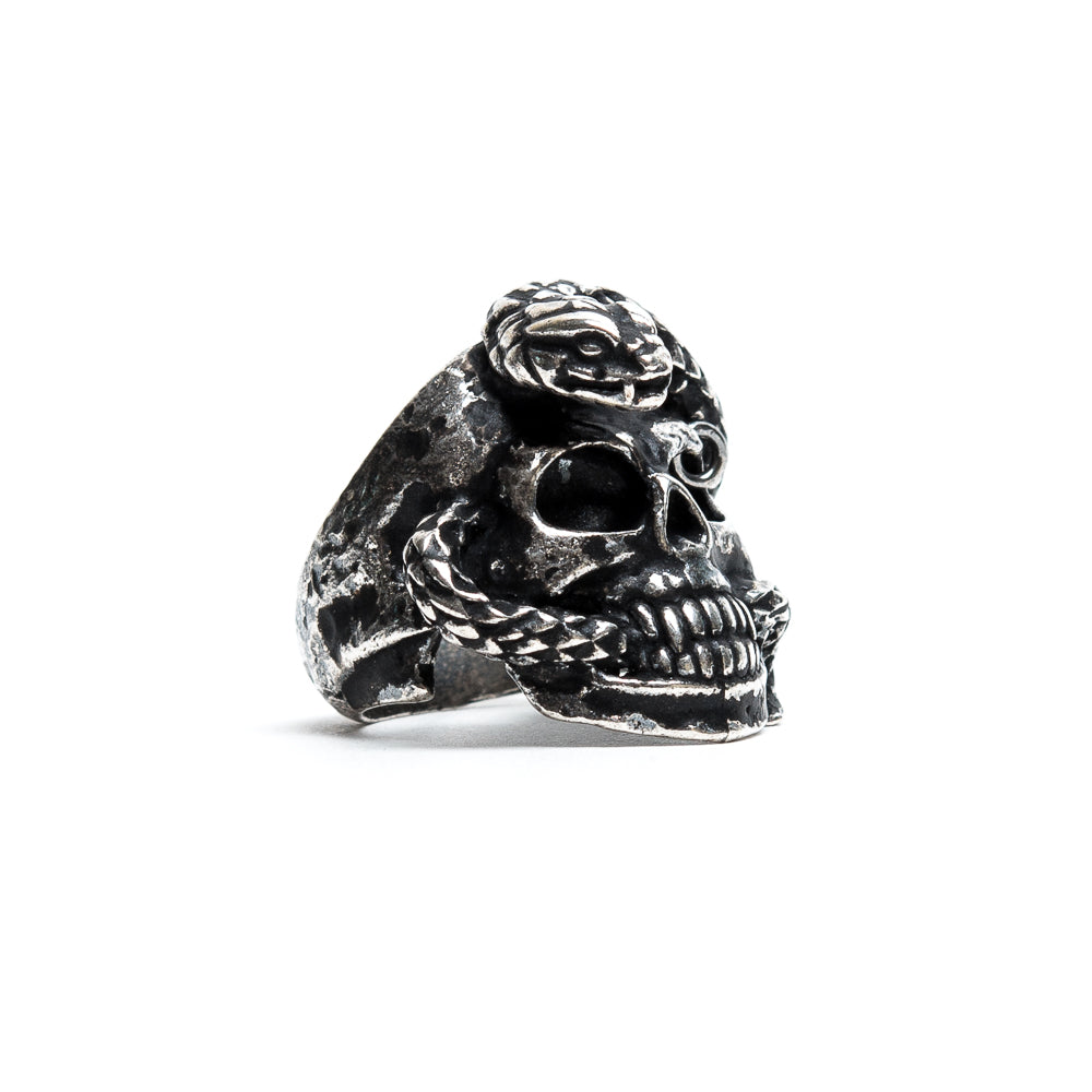 D'AMICO Anello Teschio Piercing e Serpente Offerte speciali