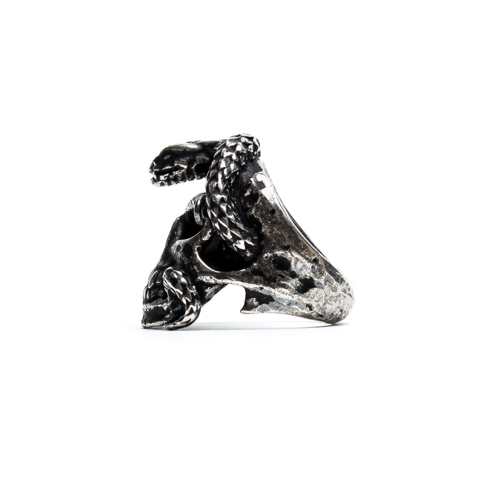 D'AMICO Anello Teschio Piercing e Serpente Offerte speciali