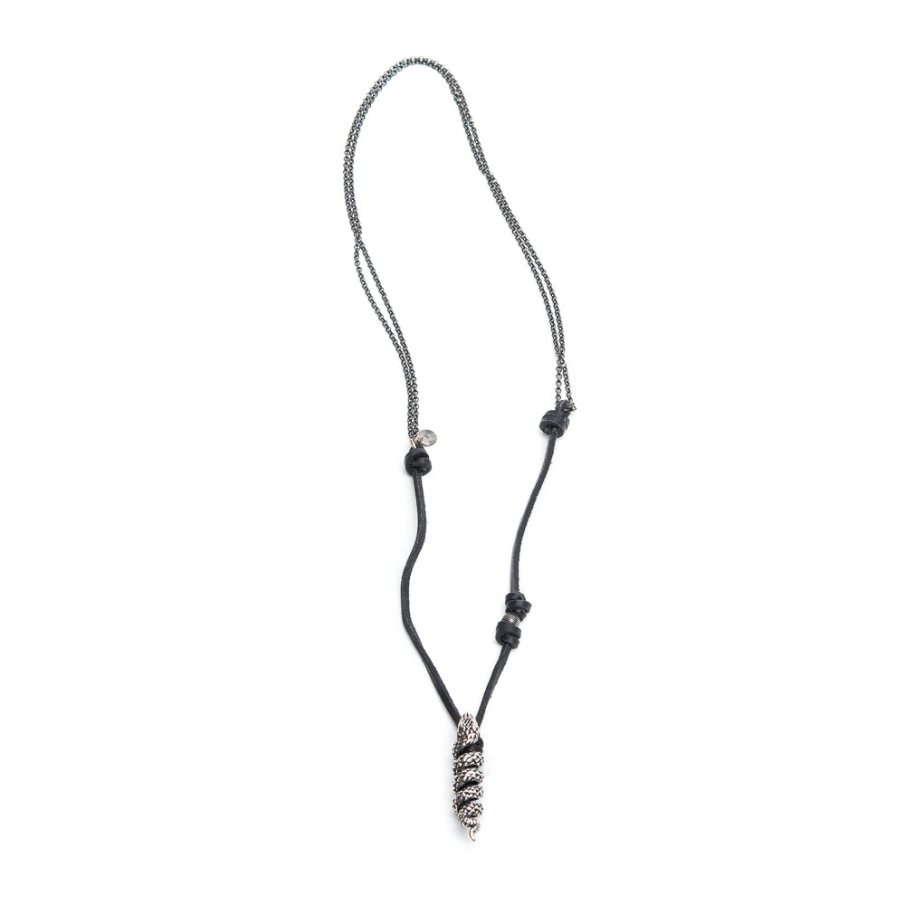 D'AMICO Collana Cuoio + Serpente Prezzo basso